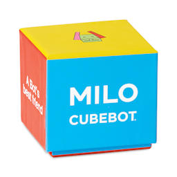 Areaware Milo Cubebot Wooden Figure - Multicolor, in packaging