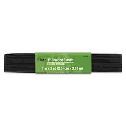 Dritz Braided Elastic - Black, 1" X 3 yds