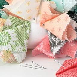 Dritz Dressmaker Pins, pins holding down fabric