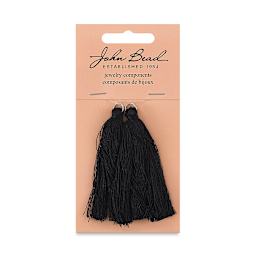 John Bead Cotton Tassels - Black, Pkg of 2, 2-1/4" L