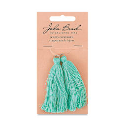 John Bead Cotton Tassels - Turquoise, Pkg of 2, 2-1/4" L
