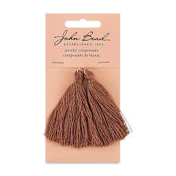 John Bead Cotton Tassels - Brown, Pkg of 2, 2-1/4" L