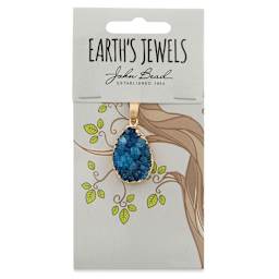 Earth's Jewels Semi-Precious Pendants - Front view of package of 21 mm Blue Agate
