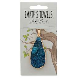 Earth's Jewels Semi-Precious Pendants - Front view of package of 50 mm Blue Agate