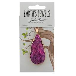 Earth's Jewels Semi-Precious Pendants - Front view of package of 50 mm Fuchsia Agate