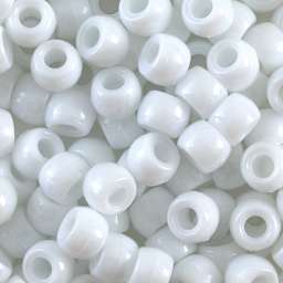 Creativity Street Plastic Pony Beads - White, close-up