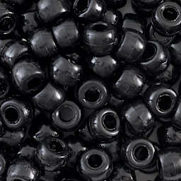 Creativity Street Plastic Pony Beads - Black, close-up
