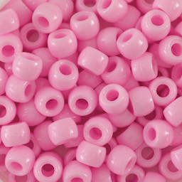 Creativity Street Plastic Pony Beads - Pink, close-up