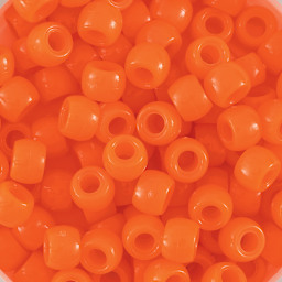 Creativity Street Plastic Pony Beads - Orange, close-up