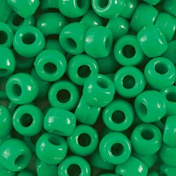 Creativity Street Plastic Pony Beads - Green, close-up