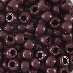 Creativity Street Plastic Pony Beads - Brown, close-up