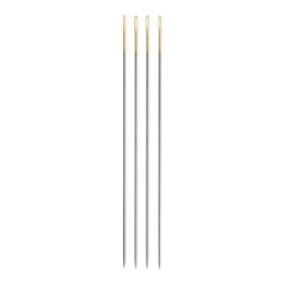 Tulip Needle Company Beading Needles - Size 10, four long needles outside of the packaging
