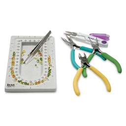 Beadsmith Beader's Mini Travel Kit - Components of Kit shown with beads, not included
