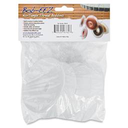 Beadsmith Bob-EEZ No Tangle Thread Bobbins - 3-1/2" Diameter, Pkg of 4, back of the packaging