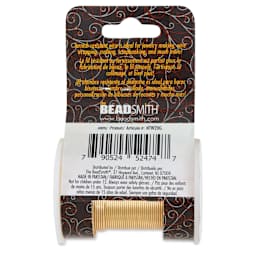 Beadsmith Wire Elements Tarnish-Resistant Wire - Gold, back of the packaging