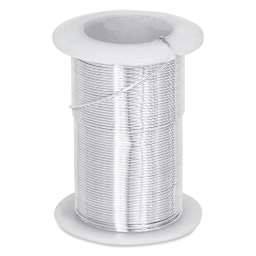 Beadsmith Wire Elements Tarnish-Resistant Wire - Silver, spool in upward position