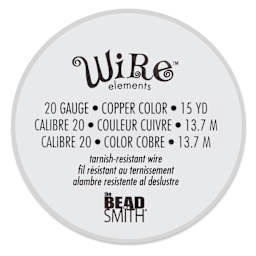 Beadsmith Wire Elements Tarnish-Resistant Wire - Copper, side of the spool showing dimensions