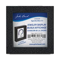 John Bead Jewelry Display Boxes - Front of Black Display Box with label
