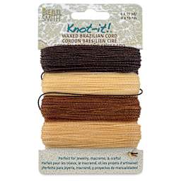 Beadsmith Knot-It Waxed Brazilian Cord - Java Vibes, front of the packaging