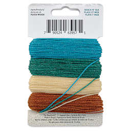 Beadsmith Knot-It Waxed Brazilian Cord - Beach N' Sea, back of the packaging