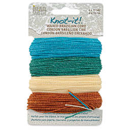 Beadsmith Knot-It Waxed Brazilian Cord - Beach N' Sea, front of the packaging