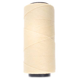 Beadsmith Knot-It Waxed Brazilian Cord - Cream, spool of cord in upright position