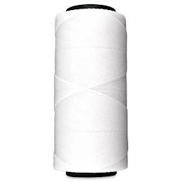 Beadsmith Knot-It Waxed Brazilian Cord - Extra White, spool of cord in upright position