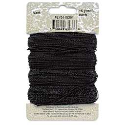 Beadsmith Knot-It Waxed Brazilian Cord - Black, Pkg of 4, back of the packaging