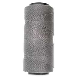 Beadsmith Knot-It Waxed Brazilian Cord - Dark Grey, spool of cord in upright position