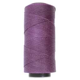 Beadsmith Knot-It Waxed Brazilian Cord - Amethyst, spool of cord in upright position