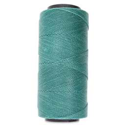 Beadsmith Knot-It Waxed Brazilian Cord - Teal Green, spool of cord in upright position