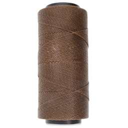 Beadsmith Knot-It Waxed Brazilian Cord - Brown, spool of cord in upright position