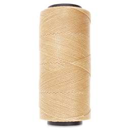 Beadsmith Knot-It Waxed Brazilian Cord - Natural, spool of cord in upright position