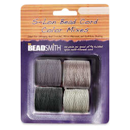 Beadsmith S-Lon Cord Pack - Pkg of 4, Cool Neutrals