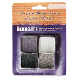 Beadsmith S-Lon Cord Pack - Pkg of 4, Basic Colors
