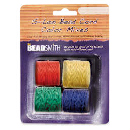 Beadsmith S-Lon Cord Pack - Pkg of 4, Primary Colors