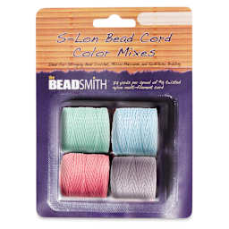 Beadsmith S-Lon Cord Pack - Pkg of 4, Pastel Colors