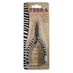 Beadsmith Zebra Bent Chain Nose Pliers, in packaging