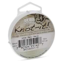 Chinese Knotting Cord - Slightly angled view of White Spool with label