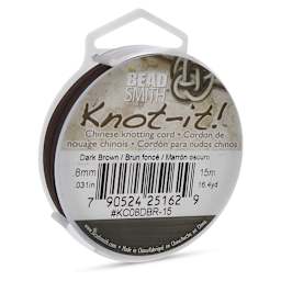 Chinese Knotting Cord - Slightly angled view of Dark Brown Spool with label