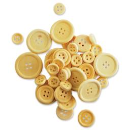 Krafty Kids Wood Craft Buttons - Natural, Package of 40 (Out of packaging)