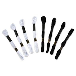 Needle Crafters Embroidery Floss Packs - Black and White (Out of packaging)
