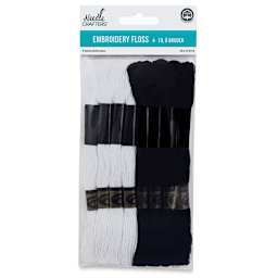 Needle Crafters Embroidery Floss Packs - Black and White (In packaging)