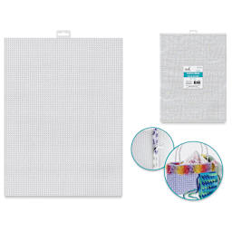 Needle Crafters Plastic Canvas - White, 10-1/2" W x 13-1/2 L (Shown with completed project)