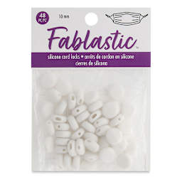 Silicone Cord Lock, White, Round, Package of 48