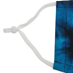 Silicone Cord Lock, White, Round, Package of 48, Shown On A Facemask