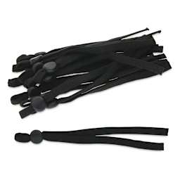 Spandex Cord With Lock, Black, 10 mm Bead, Package of 12