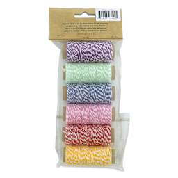 Hemptique Bakers Twine - Rainbow, Pkg of 6 , back of the packaging