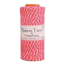 Hemptique Bakers Twine - Red and White, Single Spool