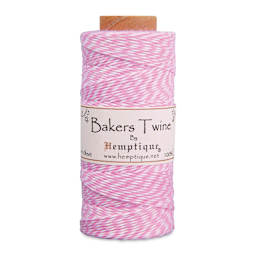 Hemptique Bakers Twine - Light Pink and White, Single Spool